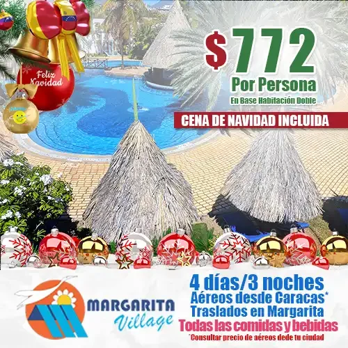 En estas Navidades escápate a Margarita en tu Hotel Margarita Village, Todo Incluido céntrico de Margarita.