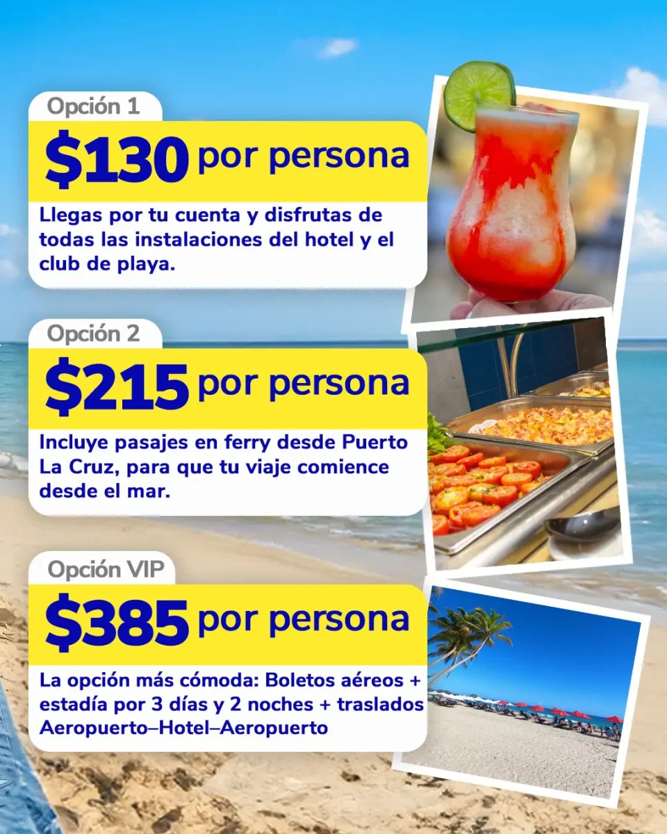 Oferta $130 Margarita te Espera | Súpero Ofertas a Margarita | felizviaje.com