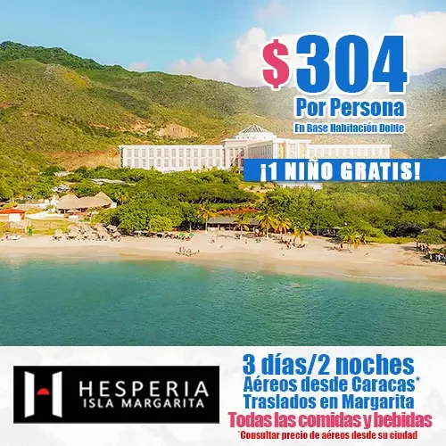 Oferta de Temporada Baja en el Hotel Hesperia Isla Margarita - felizviaje.com