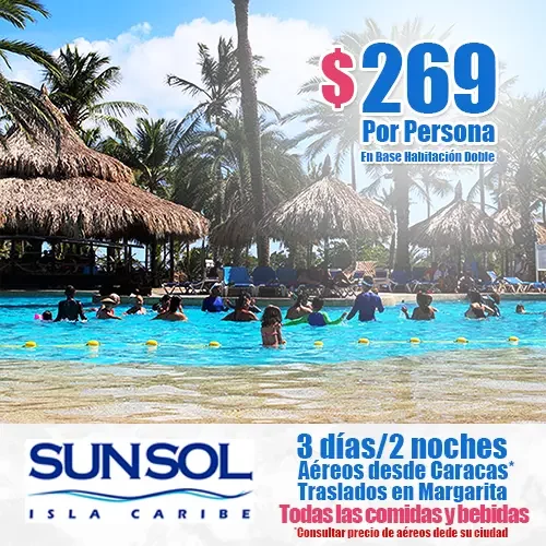 Ofertas de Temporada Baja a Margarita | SUNSOL Isla Caribe | felizviaje.com
