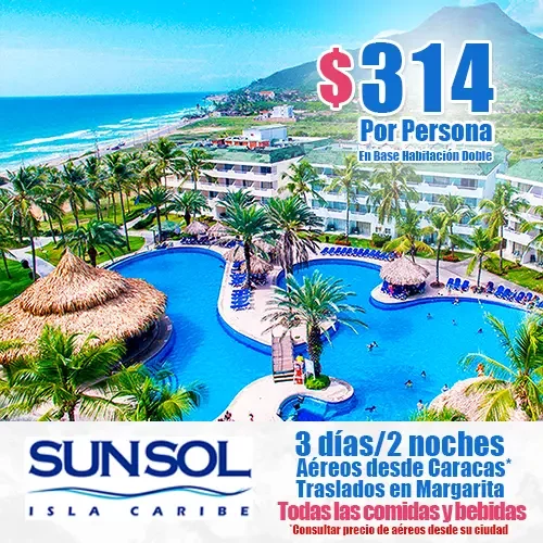 Ofertas de Temporada Baja a Margarita | SUNSOL Isla Caribe | felizviaje.com