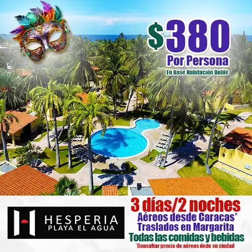 Carnaval en Margarita en el Hesperia Playa el Agua, el Todo Incluido de Margarita.