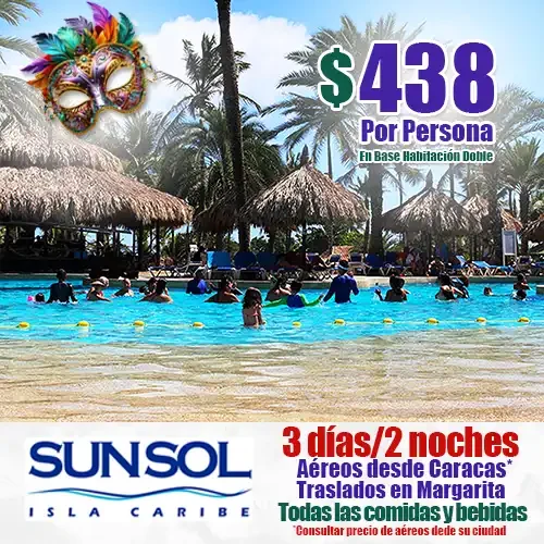 Ofertas de Carnavales a Margarita | SUNSOL Isla Caribe | felizviaje.com