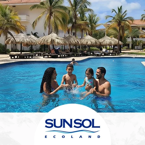 El Hotel Sunsol Ecoland es un complejo hotelero categoría 4 estrellas con plan Todo Incluido. Ofrece una combinación de 4 ecosistemas: Laguna, Mar, Duna de Arena y Montaña. Ubicado sobre una espectacular bahía de aguas azules y arenas blancas con más de un kilómetro de extensión.